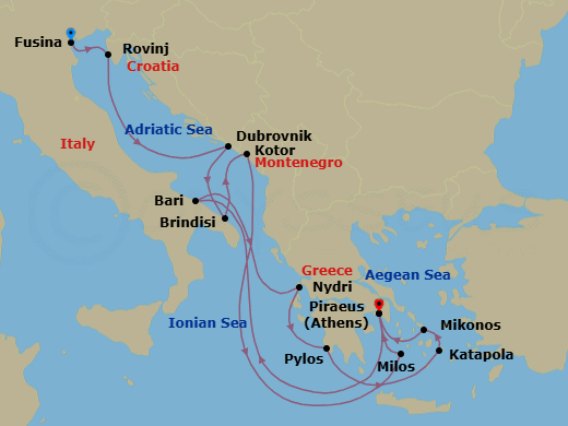 Itinerary map