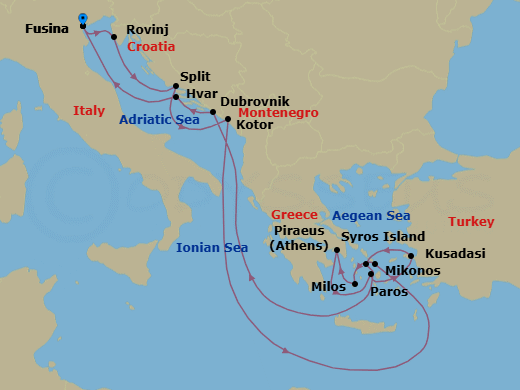 Itinerary map
