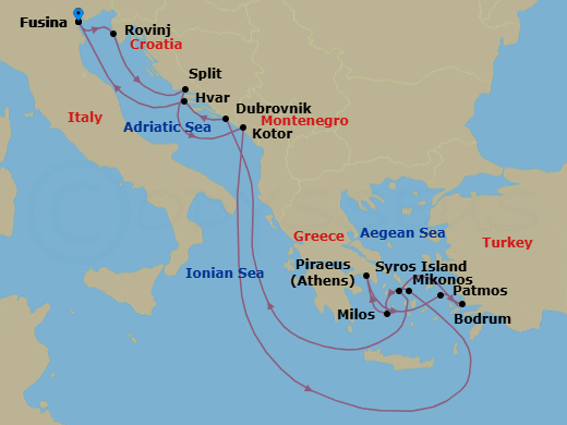 Itinerary map