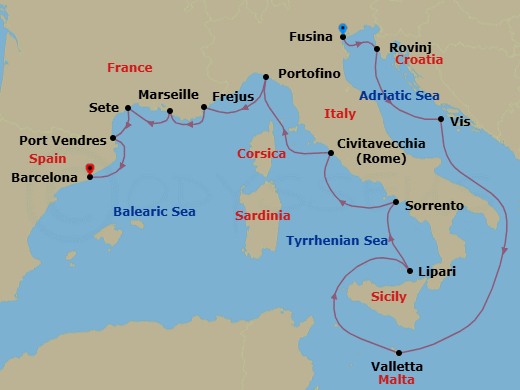Itinerary map