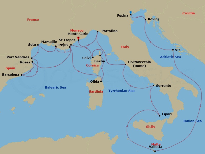 Itinerary map
