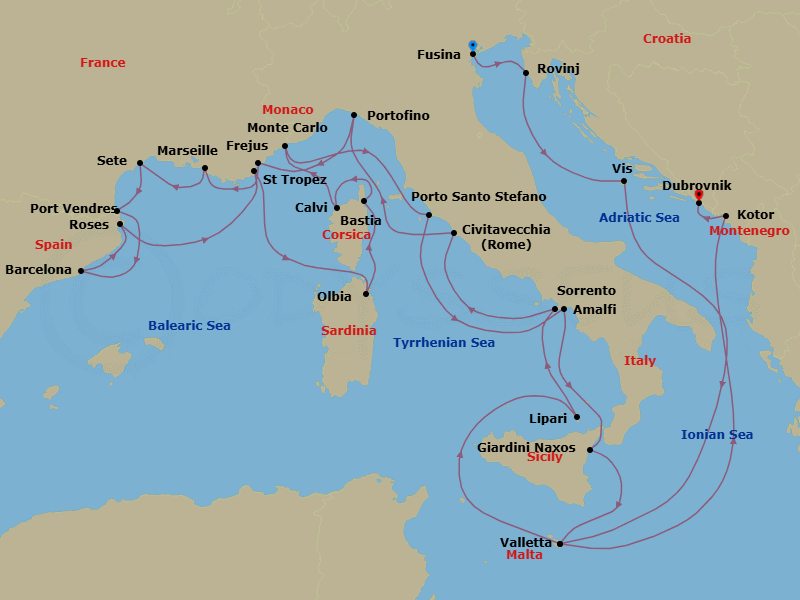 Itinerary map