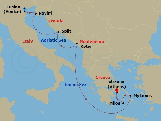 Itinerary map