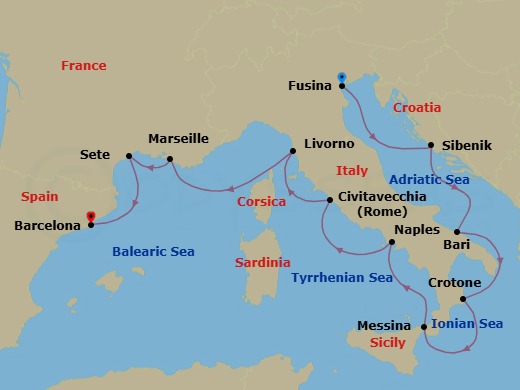 Itinerary map