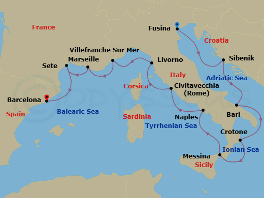 Itinerary map