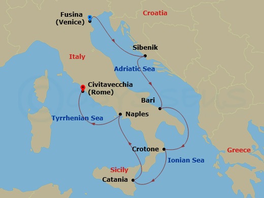 Itinerary map