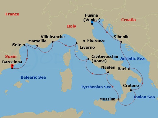 Itinerary map
