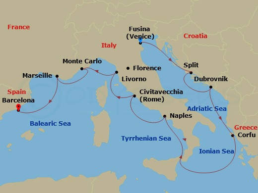 Itinerary map