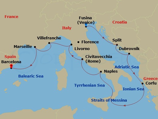 Itinerary map