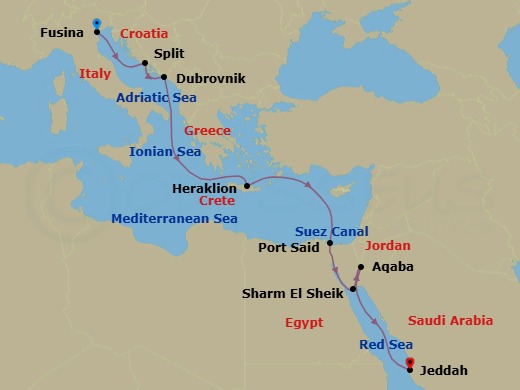 Itinerary map