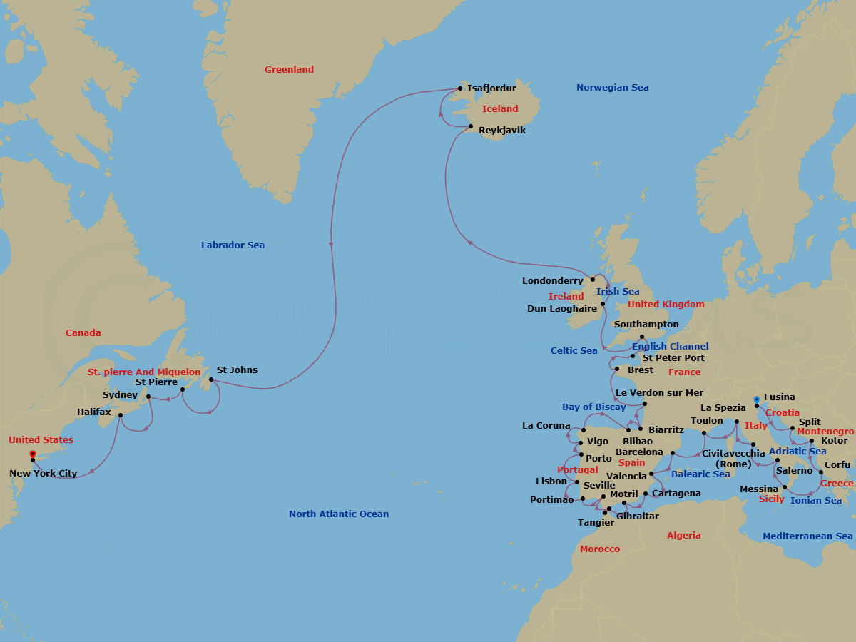Itinerary map