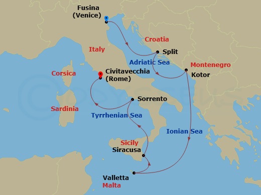 Itinerary map
