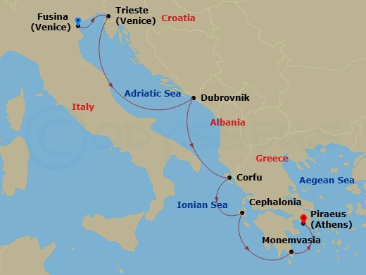 Itinerary map