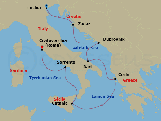 Itinerary map