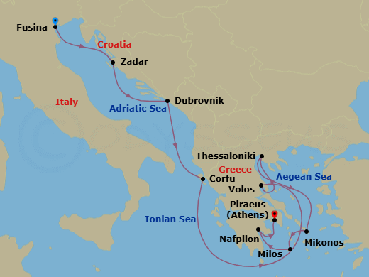 Itinerary map