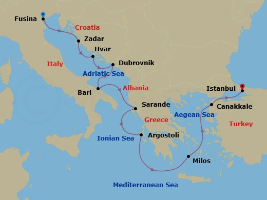 Itinerary map