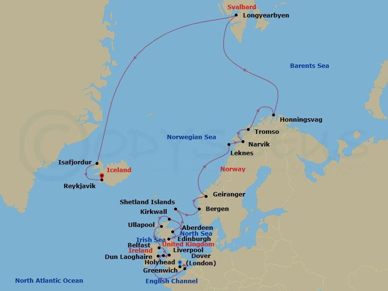 Itinerary map