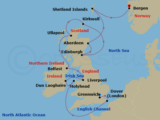Itinerary map