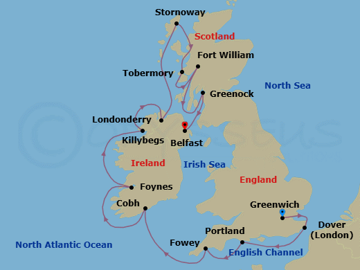 Itinerary map