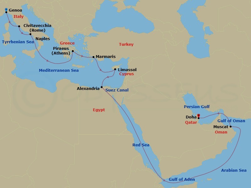 Itinerary map