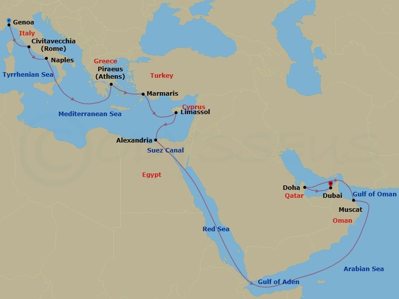 Itinerary map