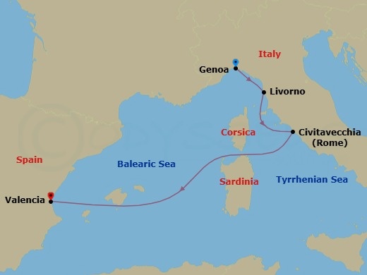 Itinerary map