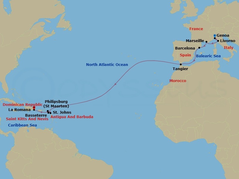 Itinerary map