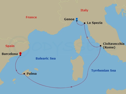 Itinerary map