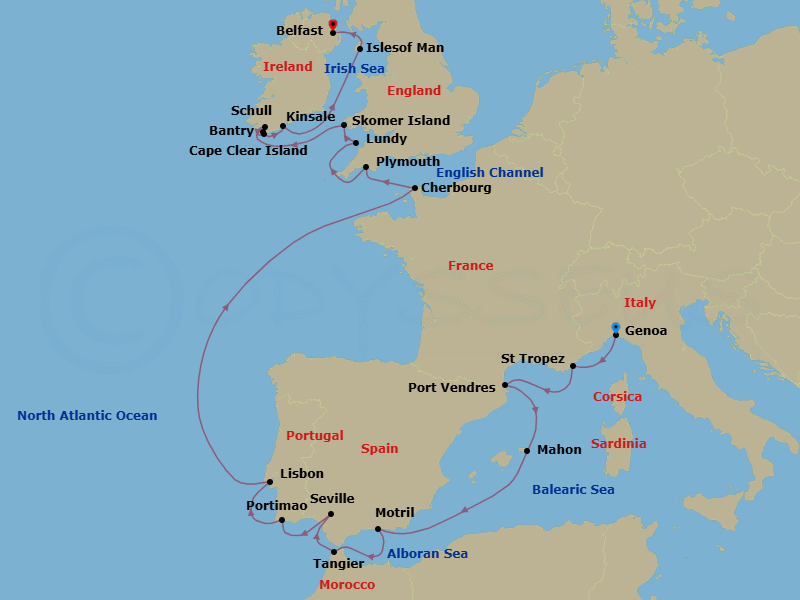 Itinerary map