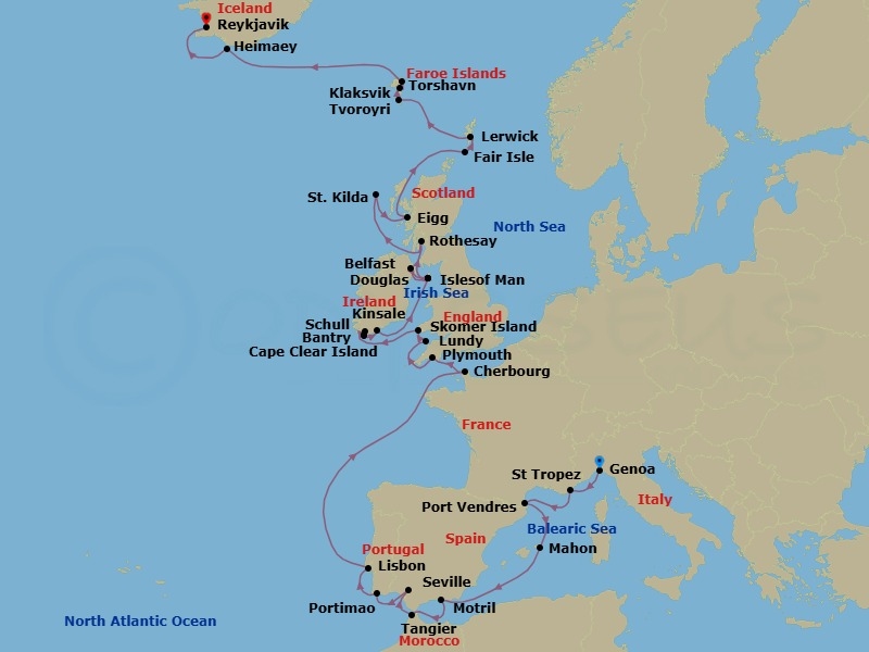 Itinerary map