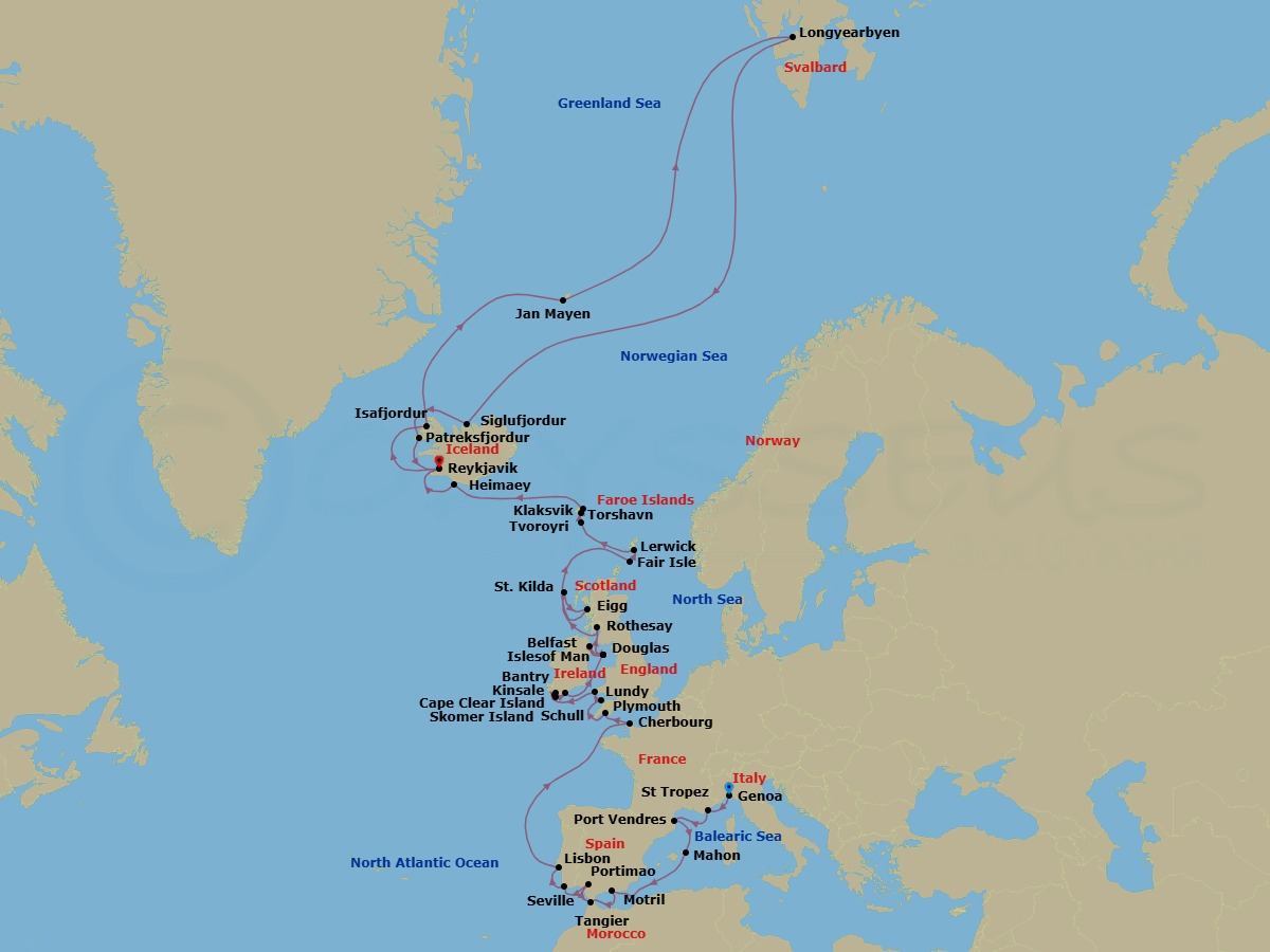Itinerary map