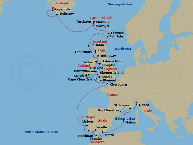 Itinerary map