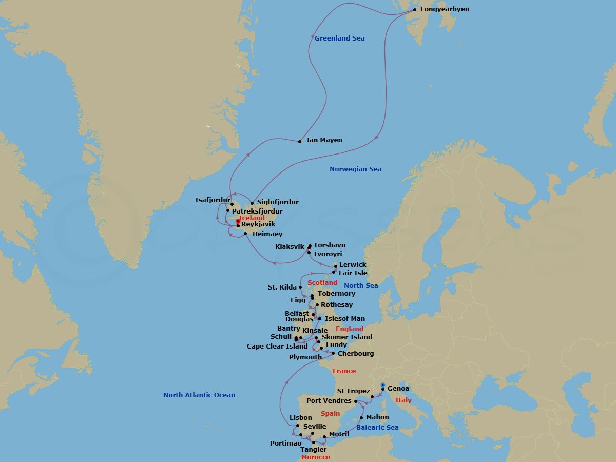 Itinerary map