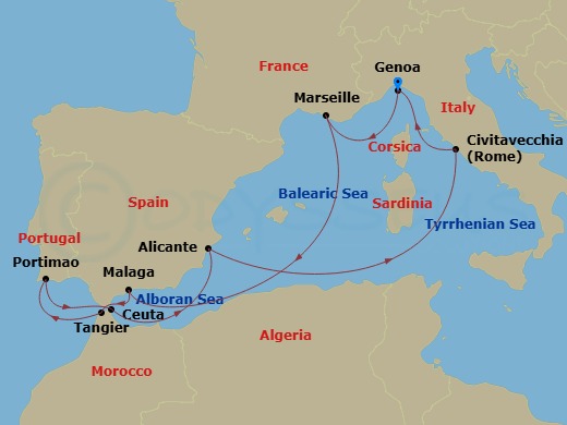 Itinerary map