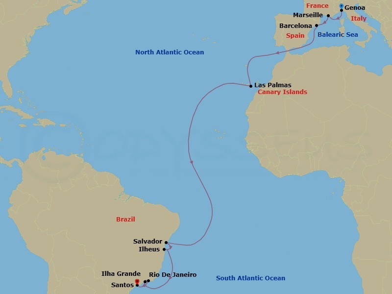 Itinerary map