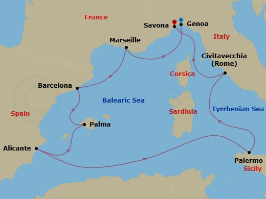 Itinerary map