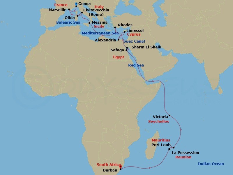 Itinerary map