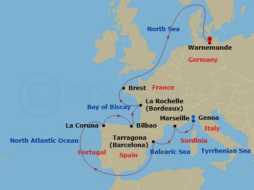 Itinerary map