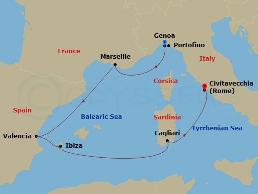 Itinerary map