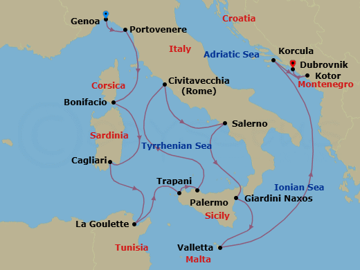 Itinerary map
