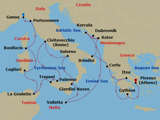 Itinerary map