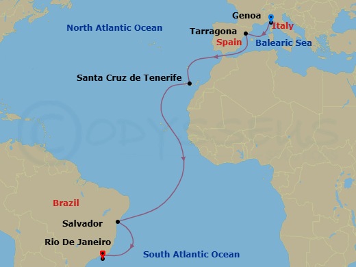 Itinerary map