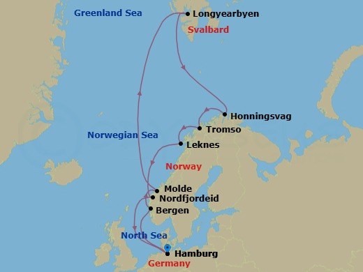 Itinerary map