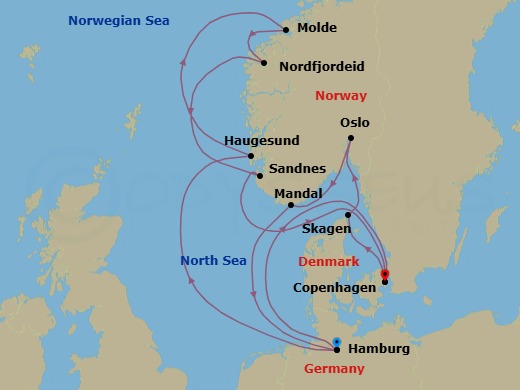 Itinerary map