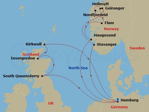 Itinerary map