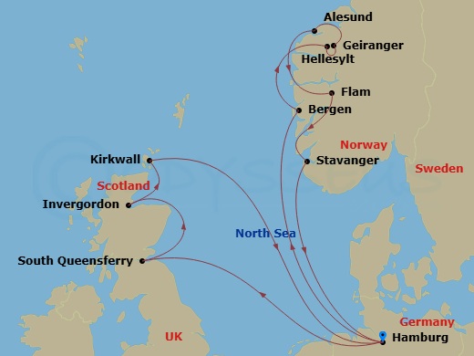 Itinerary map