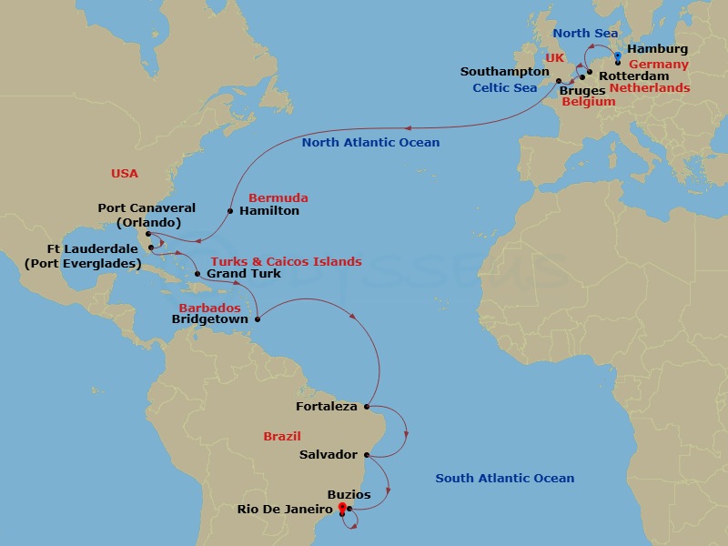 Itinerary map