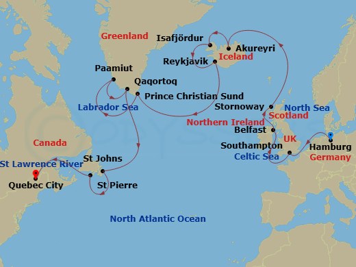 Itinerary map