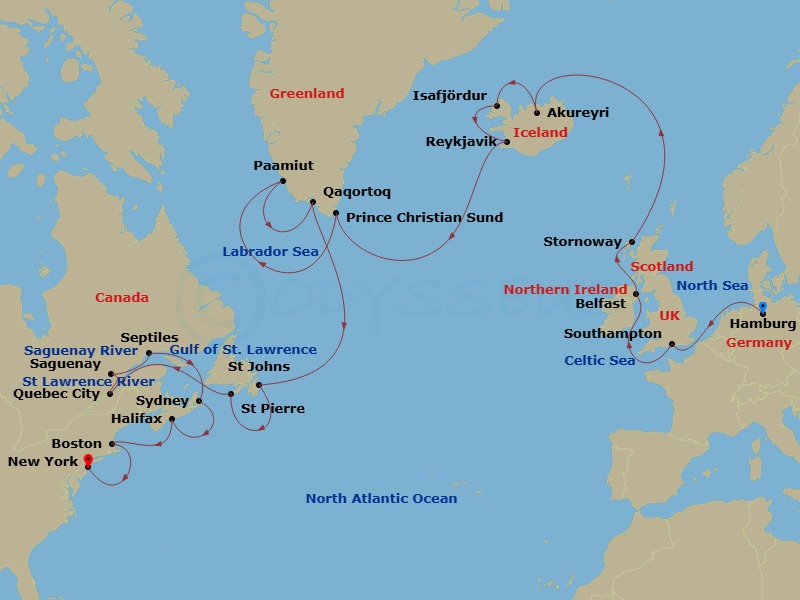Itinerary map