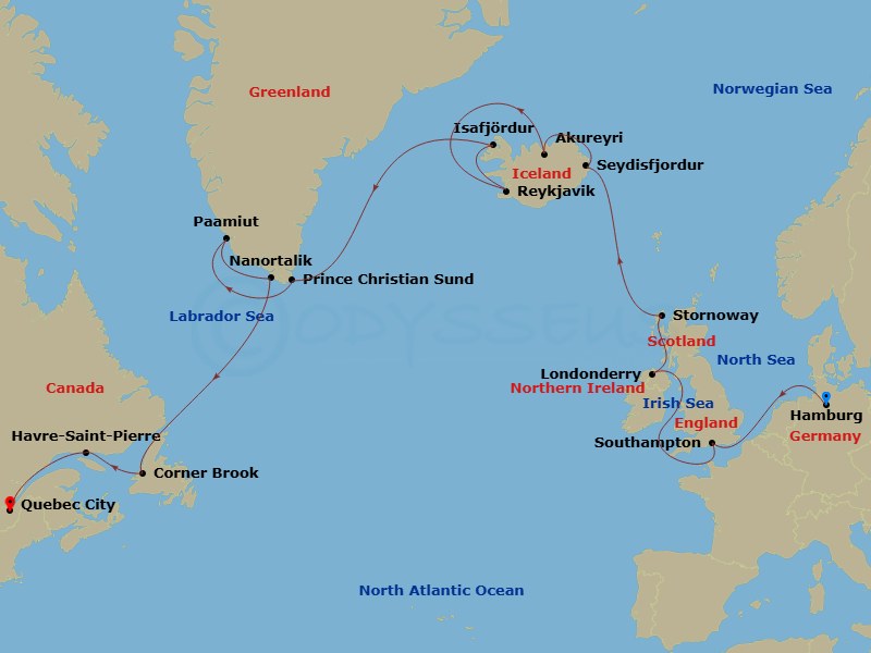 Itinerary map